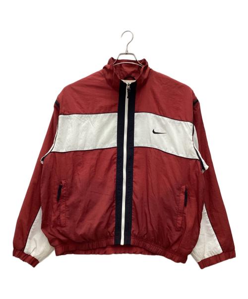 NIKE（ナイキ）NIKE (ナイキ) ナイロンジャケット 銀タグ 90s レッド×ホワイト サイズ:SIZE XLの古着・服飾アイテム