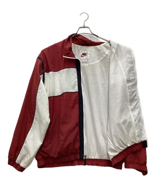 NIKE（ナイキ）NIKE (ナイキ) ナイロンジャケット 銀タグ 90s レッド×ホワイト サイズ:SIZE XLの古着・服飾アイテム