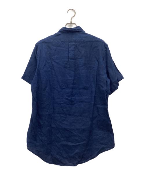POLO RALPH LAUREN（ポロ・ラルフローレン）POLO RALPH LAUREN (ポロ・ラルフローレン) CUSTOM FIT リネンシャツ 90s ネイビー サイズ:SIZE Mの古着・服飾アイテム