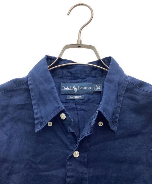 POLO RALPH LAUREN（ポロ・ラルフローレン）POLO RALPH LAUREN (ポロ・ラルフローレン) CUSTOM FIT リネンシャツ 90s ネイビー サイズ:SIZE Mの古着・服飾アイテム