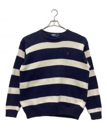 POLO RALPH LAUREN（ポロ・ラルフローレン）の古着「厚手ニット 90s」｜ネイビー×ホワイト