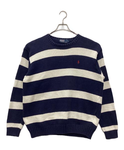 POLO RALPH LAUREN（ポロ・ラルフローレン）POLO RALPH LAUREN (ポロ・ラルフローレン) 厚手ニット 90s ネイビー×ホワイト サイズ:SIZE Lの古着・服飾アイテム