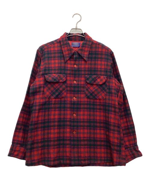 PENDLETON（ペンドルトン）PENDLETON (ペンドルトン) 長袖シャツ 推定70s レッド×グリーン サイズ:SIZE Lの古着・服飾アイテム