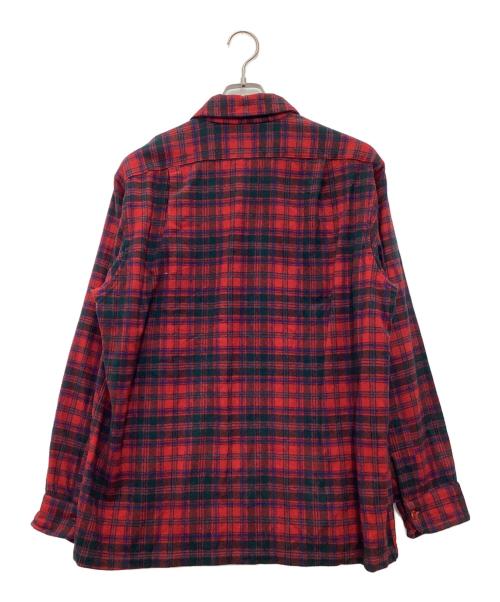 PENDLETON（ペンドルトン）PENDLETON (ペンドルトン) 長袖シャツ 推定70s レッド×グリーン サイズ:SIZE Lの古着・服飾アイテム