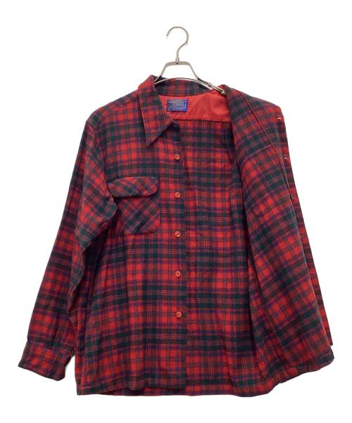 PENDLETON（ペンドルトン）PENDLETON (ペンドルトン) 長袖シャツ 推定70s レッド×グリーン サイズ:SIZE Lの古着・服飾アイテム