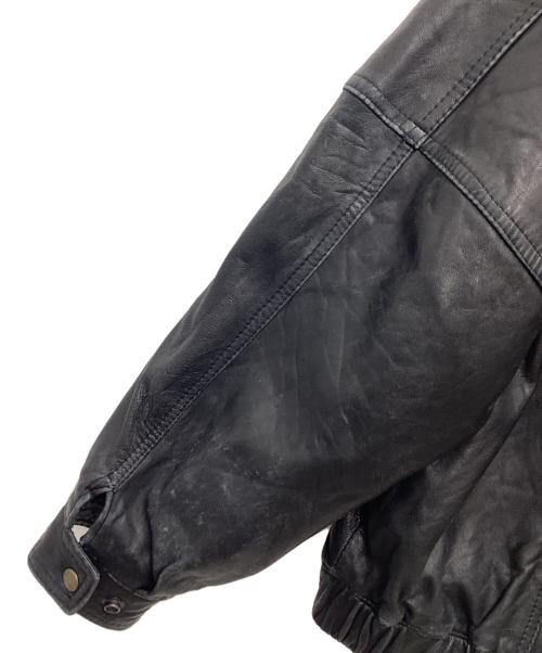 PAUL（-）paul (-) レザージャケット 80～90s ユーロジッパー ブラック サイズ:SIZE 56の古着・服飾アイテム