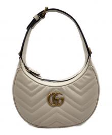GUCCI（グッチ）の古着「ハーフムーンバッグ GGマーモント」｜アイボリー