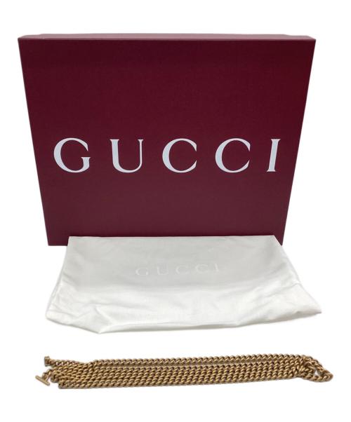 GUCCI（グッチ）GUCCI (グッチ) ハーフムーンバッグ GGマーモント アイボリーの古着・服飾アイテム