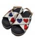 GUCCI（グッチ）の古着「厚底サンダル メタリックハート」｜ブラック×シルバー