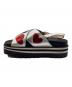 中古・古着 GUCCI (グッチ) 厚底サンダル メタリックハート ブラック×シルバー サイズ:SIZE 36 1/2：13000円