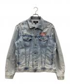 DIESELディーゼル）の古着「NHILL ダメージ加工デニムジャケット」｜ブルー