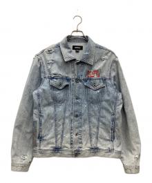 DIESEL（ディーゼル）の古着「NHILL ダメージ加工デニムジャケット」｜ブルー