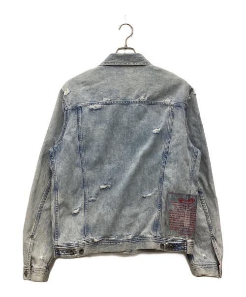 DIESEL（ディーゼル）DIESEL (ディーゼル) NHILL ダメージ加工デニムジャケット ブルー サイズ:SIZE XLの古着・服飾アイテム