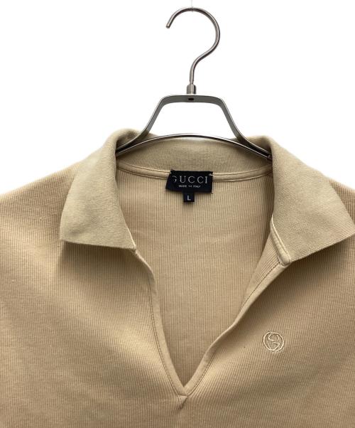 GUCCI（グッチ）GUCCI (グッチ) ポロシャツ ベージュ サイズ:SIZE Lの古着・服飾アイテム