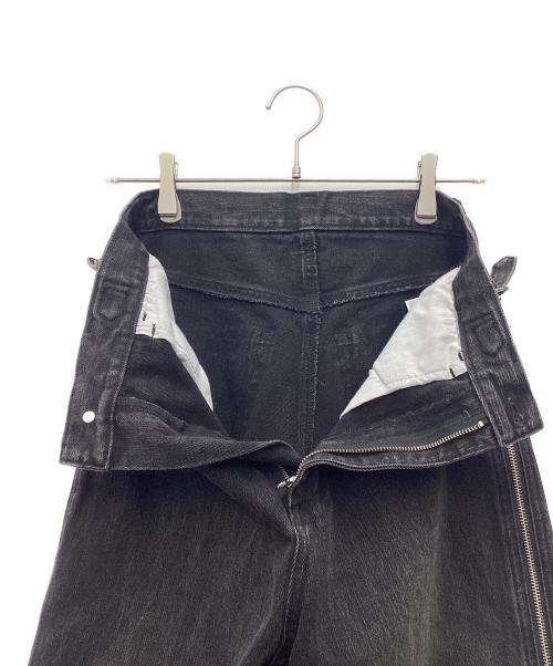 GRANCY（グランシー）GRANCY (グランシー) ZipDesign Buggy DenimPants デニムワイドパンツ ブラック サイズ:SIZE Sの古着・服飾アイテム