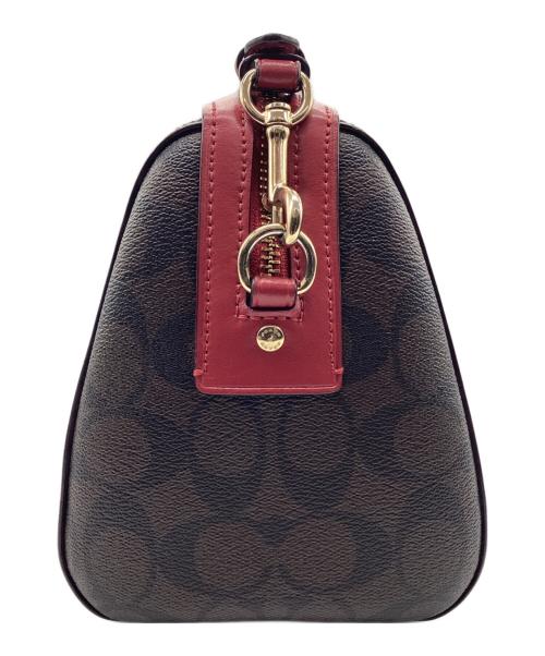 COACH（コーチ）COACH (コーチ) 2WAYバッグ シグネチャー ブラウン×レッドの古着・服飾アイテム