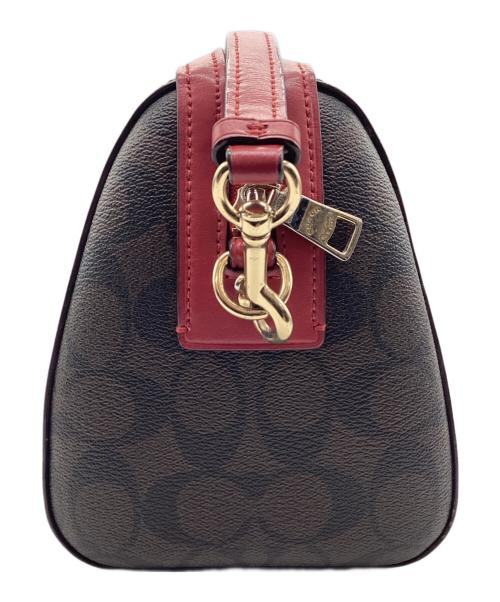 COACH（コーチ）COACH (コーチ) 2WAYバッグ シグネチャー ブラウン×レッドの古着・服飾アイテム