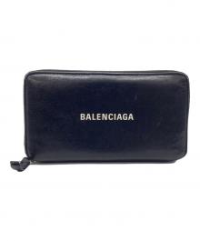BALENCIAGA（バレンシアガ）の古着「ラウンドファスナー財布 エヴリデイ」｜ブラック