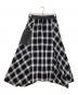 AVIREX（アヴィレックス）の古着「WAFFLE OMBRE CHECK IRREGULAR SKIRT ロングスカート」｜ブラック