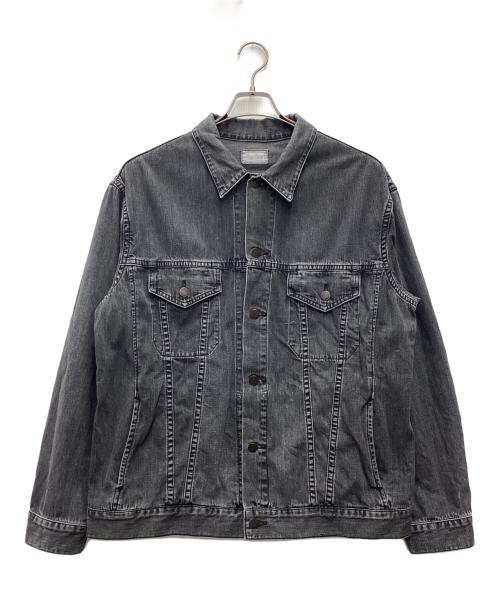 BLUE BLUE（ブルーブルー）BLUE BLUE (ブルーブルー) Light Denim 3rd Type Trucker Jacket デニムジャケット ブラック サイズ:SIZE XLの古着・服飾アイテム