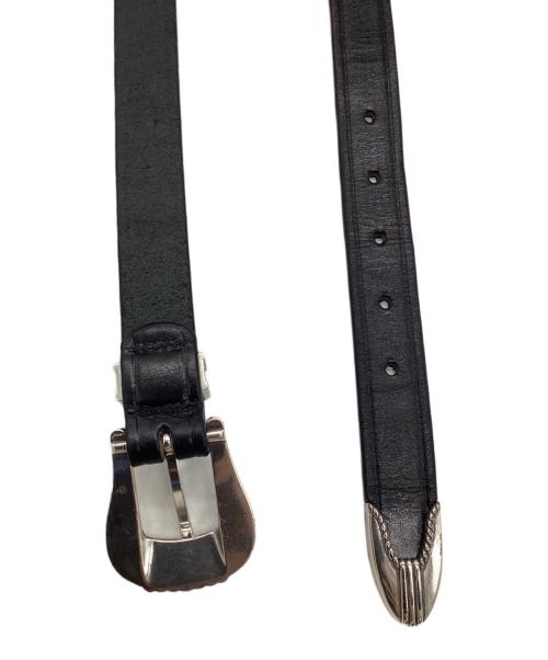TORY LEATHER（トリーレザー）TORY LEATHER (トリーレザー) レザーベルト TORY-3P-SILVERBUCLE ブラックの古着・服飾アイテム