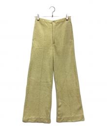 AURALEE（オーラリー）の古着「COTTON NYLON PILE PANTS - LIGHT YELLOW」｜イエロー