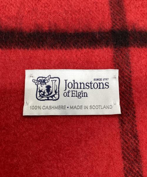 JOHNSTONS OF ELGIN（ジョンストンズ オブ エルガン）JOHNSTONS OF ELGIN (ジョンストンズ オブ エルガン) マフラー レッド×ブラックの古着・服飾アイテム