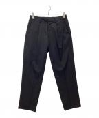 MINEDENIMマインデニム）の古着「E.F Wool Tapered 1タック ウール スラックス トラウザーパンツ」｜ブラック