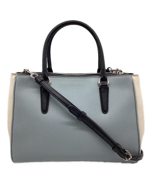 COACH（コーチ）COACH (コーチ) Surrey Carryall 2WAYハンドバッグ スカイブルー×ベージュの古着・服飾アイテム