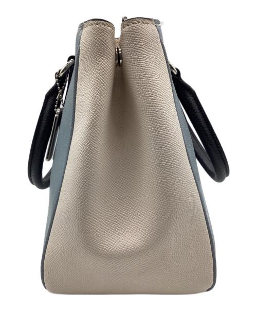 COACH（コーチ）COACH (コーチ) Surrey Carryall 2WAYハンドバッグ スカイブルー×ベージュの古着・服飾アイテム