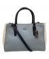 COACH（コーチ）の古着「Surrey Carryall 2WAYハンドバッグ」｜スカイブルー×ベージュ