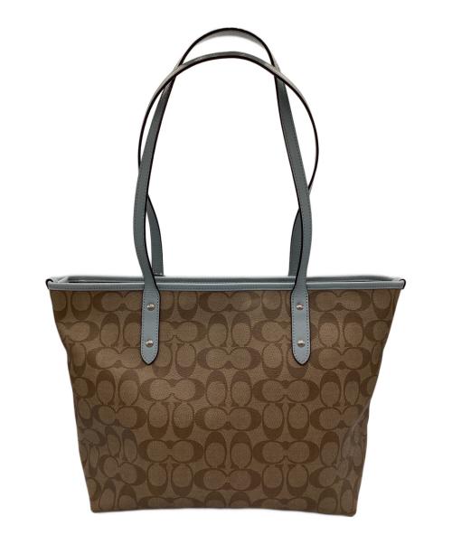 COACH（コーチ）COACH (コーチ) トートバッグ ブラウン×スカイブルーの古着・服飾アイテム