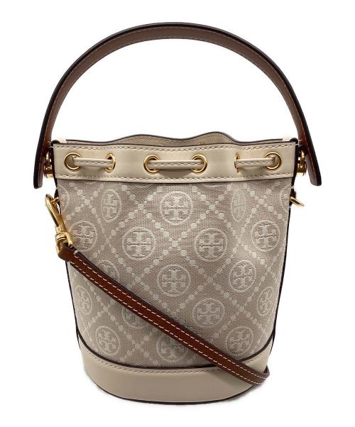 TORY BURCH（トリーバーチ）TORY BURCH (トリーバーチ) モノグラム巾着ショルダーバッグ ベージュの古着・服飾アイテム