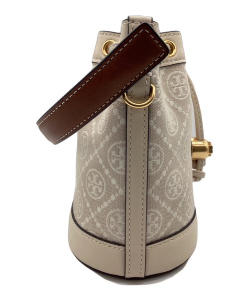 TORY BURCH（トリーバーチ）TORY BURCH (トリーバーチ) モノグラム巾着ショルダーバッグ ベージュの古着・服飾アイテム