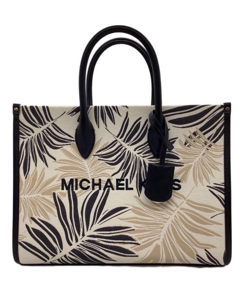 MICHAEL KORS（マイケルコース）MICHAEL KORS (マイケルコース) パームジャガードトートバック ベージュの古着・服飾アイテム