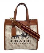 COACHコーチ）の古着「2WAYバッグ フィールドトート22」｜ホワイト×ブラウン