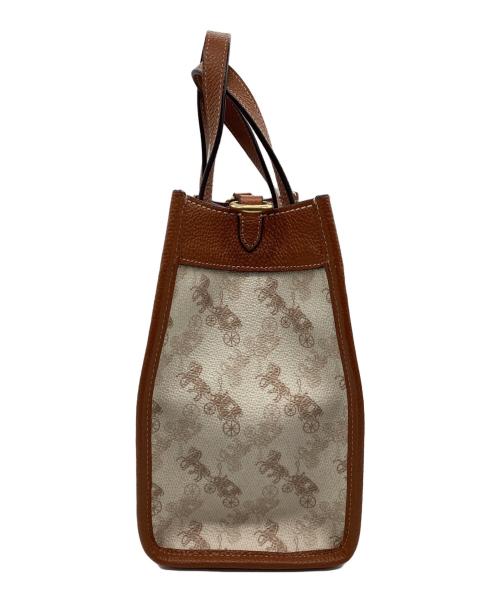 COACH（コーチ）COACH (コーチ) 2WAYバッグ フィールドトート22 ホワイト×ブラウンの古着・服飾アイテム