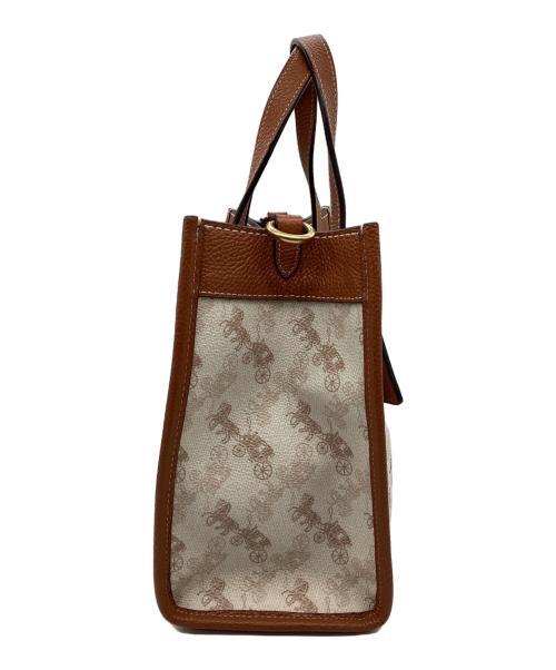 COACH（コーチ）COACH (コーチ) 2WAYバッグ フィールドトート22 ホワイト×ブラウンの古着・服飾アイテム