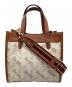 COACH (コーチ) 2WAYバッグ フィールドトート22 ホワイト×ブラウン：8000円