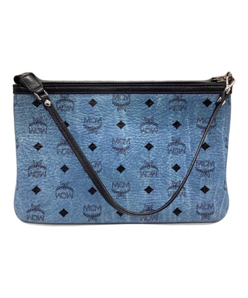MCM（エムシーエム）MCM (エムシーエム) ショルダーポーチ ブルー×ブラックの古着・服飾アイテム