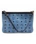 MCM (エムシーエム) ショルダーポーチ ブルー×ブラック：10000円