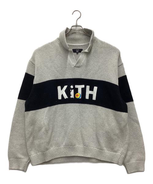 KITH（キス）KITH (キス) PIXAR (ピクサー) ニットポロシャツ グレー×ブラック サイズ:SIZE XXLの古着・服飾アイテム