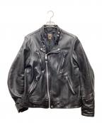 Schottショット）の古着「シープレザー ダブルブレストライダースジャケット」｜ブラック