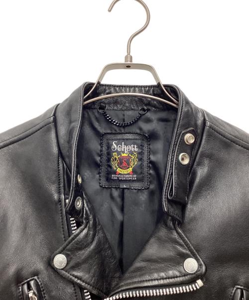 Schott（ショット）Schott (ショット) シープレザー ダブルブレストライダースジャケット ブラック サイズ:SIZE Lの古着・服飾アイテム