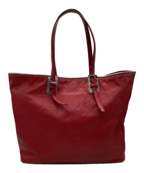 LONGCHAMP（ロンシャン）LONGCHAMP (ロンシャン) トートバッグ レッド×グレーの古着・服飾アイテム