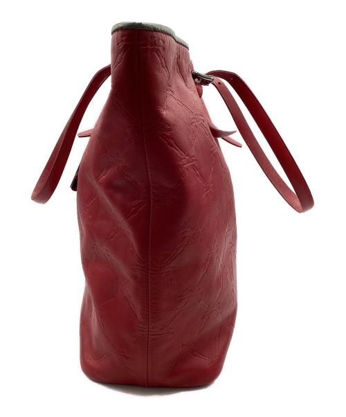 LONGCHAMP（ロンシャン）LONGCHAMP (ロンシャン) トートバッグ レッド×グレーの古着・服飾アイテム