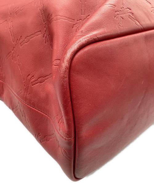 LONGCHAMP（ロンシャン）LONGCHAMP (ロンシャン) トートバッグ レッド×グレーの古着・服飾アイテム
