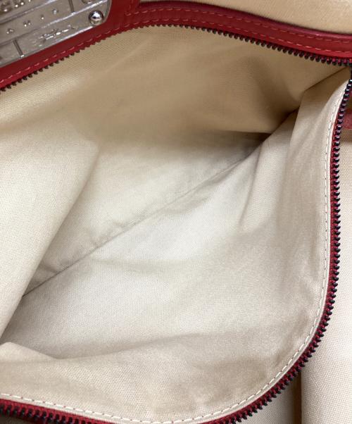 LONGCHAMP（ロンシャン）LONGCHAMP (ロンシャン) トートバッグ レッド×グレーの古着・服飾アイテム