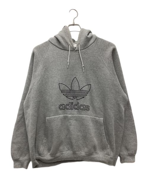 adidas（アディダス）adidas (アディダス) プルオーバーパーカー 推定80s～ 古着 USA製 グレー サイズ:SIZE Lの古着・服飾アイテム