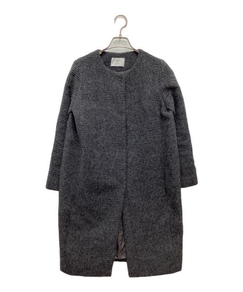 STUDIOUS（ステュディオス）STUDIOUS (ステュディオス) ノーカラーコート グレー サイズ:SIZE 0の古着・服飾アイテム